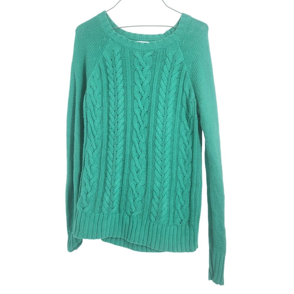 Old Navy Long Sleeve Green Cable Knit Sweater Womens Size Small S